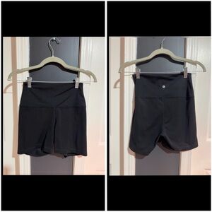 Black high-waist bike shorts